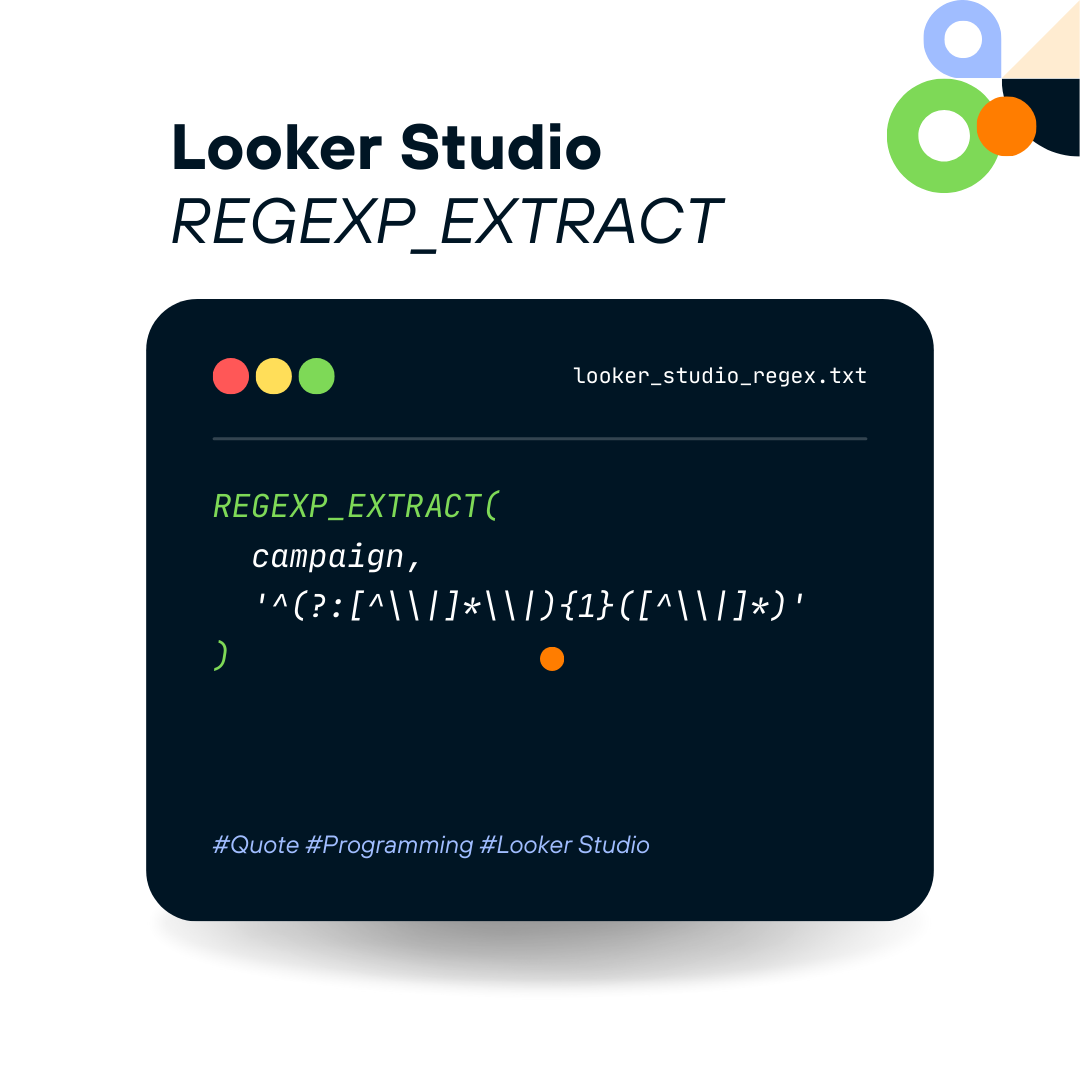 如何在 Looker Studio 透過 REGEXP_EXTRACT 抓取特定分隔符號之間的內容？ post image